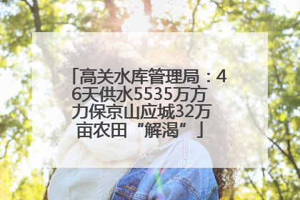 高关水库管理局：46天供水5535万方 力保京山应城32万亩农田“解渴”