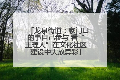 龙泉街道：家门口的事自己参与 看“主理人”在文化社区建设中大放异彩