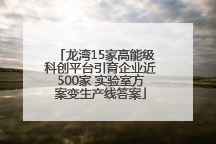 龙湾15家高能级科创平台引育企业近500家 实验室方案变生产线答案