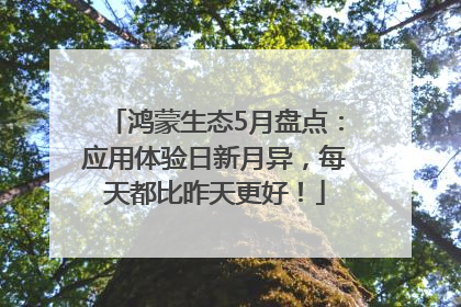 鸿蒙生态5月盘点：应用体验日新月异，每天都比昨天更好！
