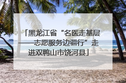 黑龙江省“名医走基层——志愿服务边疆行”走进双鸭山市饶河县