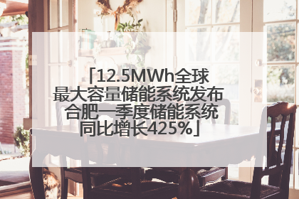 12.5MWh全球最大容量储能系统发布 合肥一季度储能系统同比增长425%