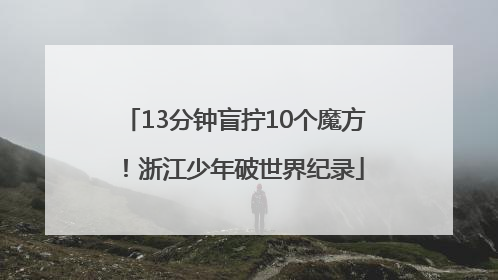 13分钟盲拧10个魔方！浙江少年破世界纪录