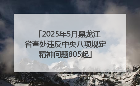 2025年5月黑龙江省查处违反中央八项规定精神问题805起