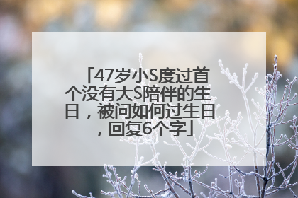 47岁小S度过首个没有大S陪伴的生日，被问如何过生日，回复6个字