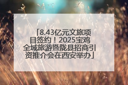 8.43亿元文旅项目签约！2025宝鸡全域旅游暨陇县招商引资推介会在西安举办