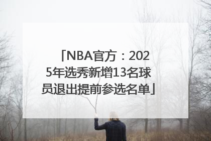 NBA官方：2025年选秀新增13名球员退出提前参选名单